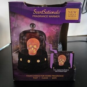 scentsationals #skullwaxwarmer cloche NEW glass dome Halloween Glows